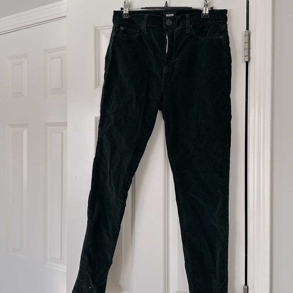 Hudson velvet Pants. Dark Green.